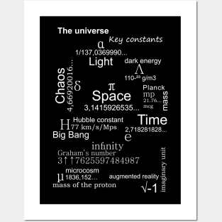 THE UNIVERSE. Key constants. (white) Posters and Art